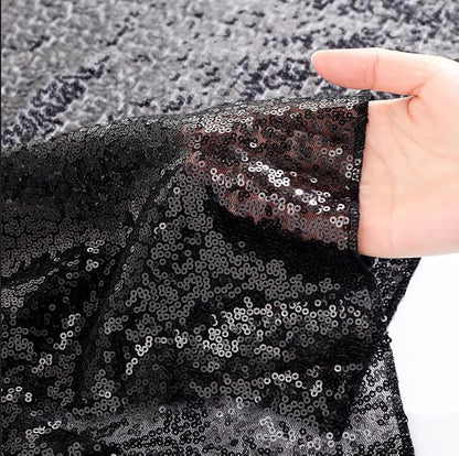 Black Sequin Backdrop Curtains 2Panel 2x8ft - Image 9