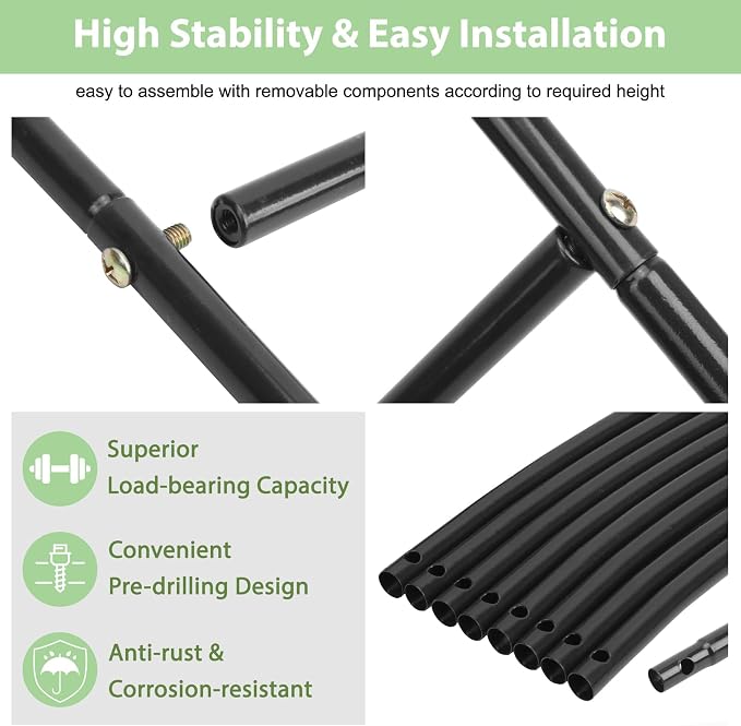 RUBFAC 7.8ft Garden Arch, Metal Trellis - Image 3