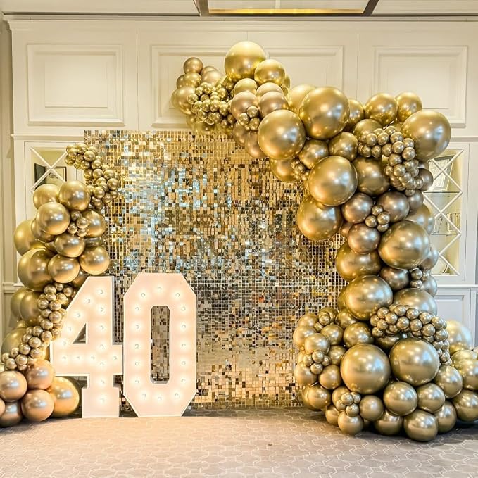 Gold Balloons 50Pack 12 Inch Metallic Chrome Gold Latex Party Balloons - Image 5