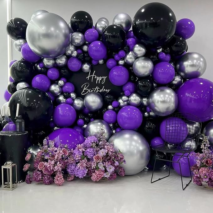 Awenztech 122pcs Dark Purple Balloons, 18 12 10 5 inch Purple Balloons - Image 7