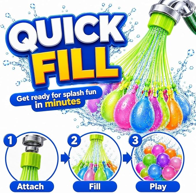 Water Balloons Quick Fill 1000 – 1000 Pack Self-Sealing Water Bombs, Easy Fast - Image 3