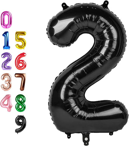 2 Balloon 40 inch Black Number Balloons by Enyeopd