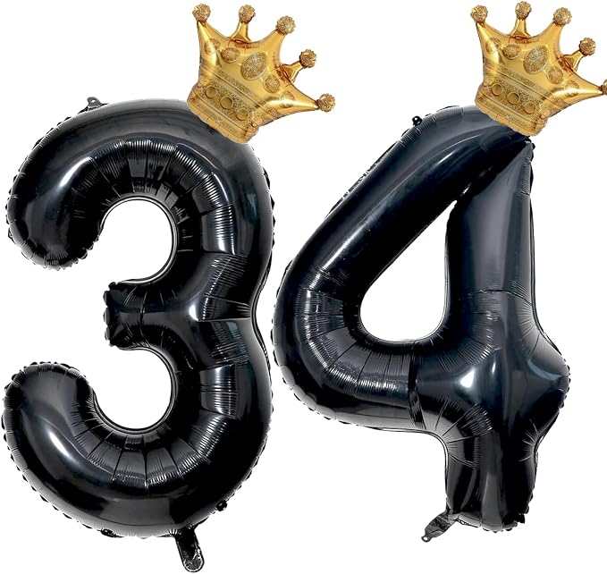 40 inch Large Black 34 Balloon Number by Unknown