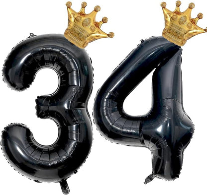 40 inch Large Black 34 Balloon Number by Unknown