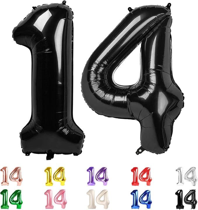 14 Balloon Numbers 40Inch for 14th Year Old Birthday Decorations, Inflation by Mluchee