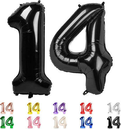14 Balloon Numbers 40Inch for 14th Year Old Birthday Decorations, Inflation by Mluchee