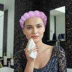 7 Pcs Spa Set, Facial Headband and Wristband Set, Skincare Accessories, College Style Girl Idea Gifts, Hair Accessories for Women and Girls (Purple)
