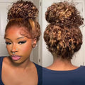 250% Density Hidden Strap 360 Lace Front Wigs Human Hair Deep water Wave Honey Blonde Curly Human Hair wig Ombre Deep Wave 4/27 Highlight Lace Front Wigs Wet And Wavy Wigs for Women 22 Inch