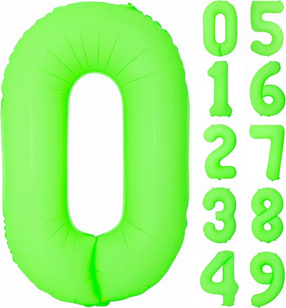 40IN Fluorescent Green Number 0 Balloons Glow In The Dark Green Balloon | by YOIOZAIZAI