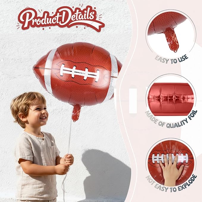 Biapian 26 Inch Football Balloons Set, Football Party Decorations - Image 3