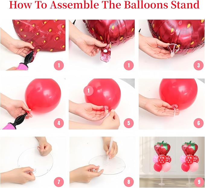 Strawberry Balloon Stand for Table Centerpiece Stand Kit 2 Sets - Image 7