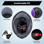 Full Face Motorcycle Helmets for Adult Men Women, DOT Approved Street Bike Racing Helmet Dual Visor Quick Release Buckle, Motorbike ADV Moped Helmet with Extra Clear Visor