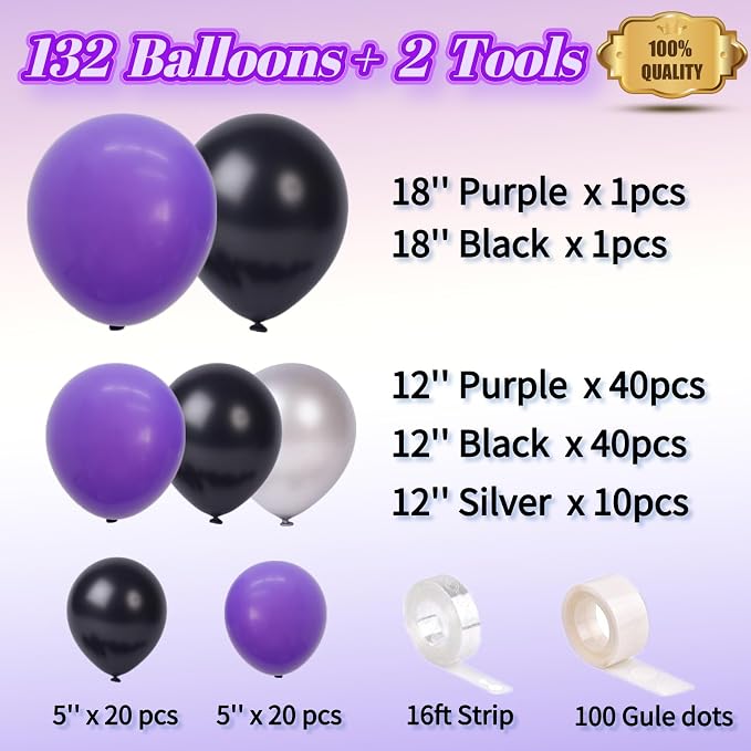 Black and Purple Balloons - Image 5