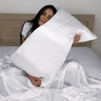 Mulberry Park 30 Momme 100% Pure Mulberry Silk Pillowcase - Luxury Charmeuse Weave for Hair and Skin, Cooling Silk Pillow Cover for Beauty Sleep - Standard Size 20"x26" / White