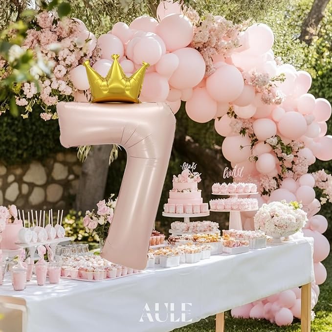 AULE 40 Inch Big Pink 7 Balloon Number - Image 5