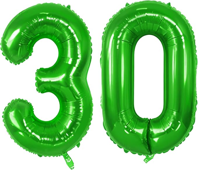 Number 30 Balloons for 30th Birthday Party Decorations, 0-100 Large No.30 by Joycard