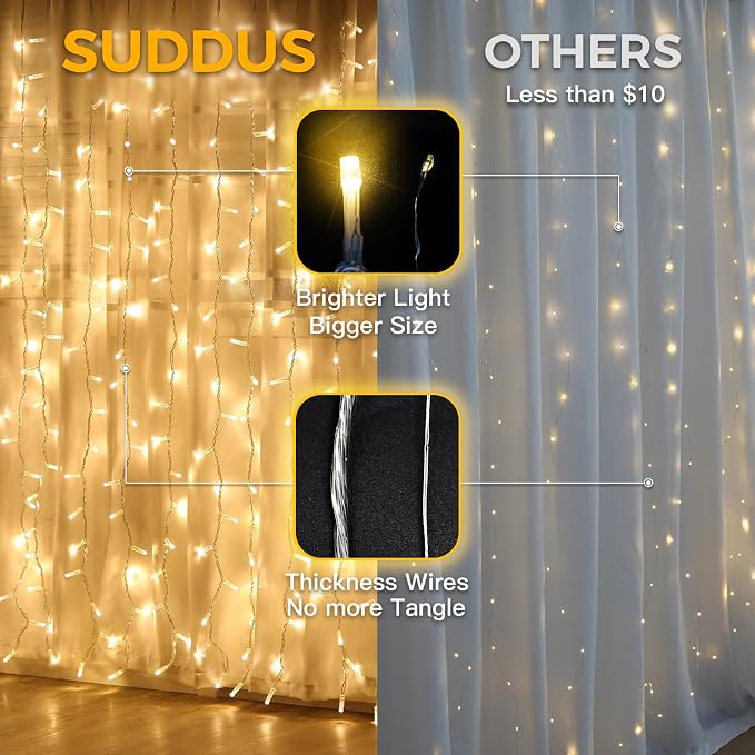 200 LED Curtain Lights Fairy Lights - Image 5
