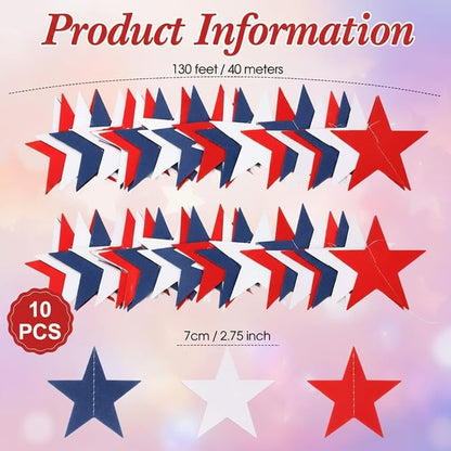 Patelai Glitter Star Garland Banner 2026 Graduation Decor 130 Feet Star Hanging - Image 2