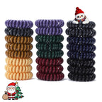 Spiral Hair Ties,24 Pcs Hair Scrunchies for Women's Hair Elegant Hair Bands Hair Elastics No Damage Comfortable Non-Slip Hair Coils Accessories for Girls Kids and All Occasions