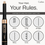 Hair Dryer Brush 1200 Watts 6 in 1 Hair Accessories Blow Dryer Automatic Curling Iron with Storage Box in Black for Curl Enhancing Hair Smoothing Volumizing Styling - by Curlee