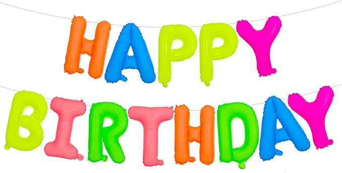 16 Inch Fluorescent Happy Birthday Balloons, Glow In The Dark Party Supplies | by Exquisitehighqualitypartydecorationstomeetyoureveryneed%EF%BC%81