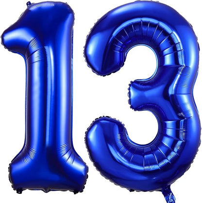 Navy Blue 13 Balloon Numbers, 40 Inch Dark Blue 13 or 31 Birthday Balloons by BBPOOL