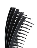 Premium Tangle Buster Brush – Soft Nylon Travel-Friendly Bristles – Long Durable Rubber Handle – Ideal for Wet and Dry Hair & Easy Grooming, Black Color