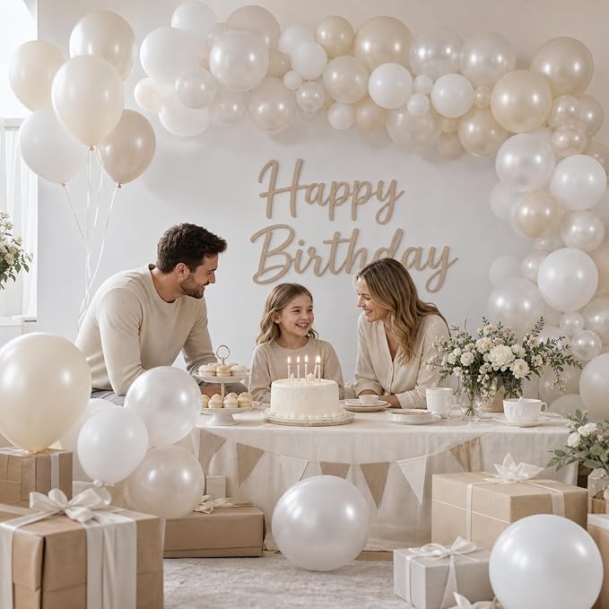 KBZVNAF Pearl White Latex Balloons Kit 60 Pack 12 inch | Pearl Sand White - Image 3