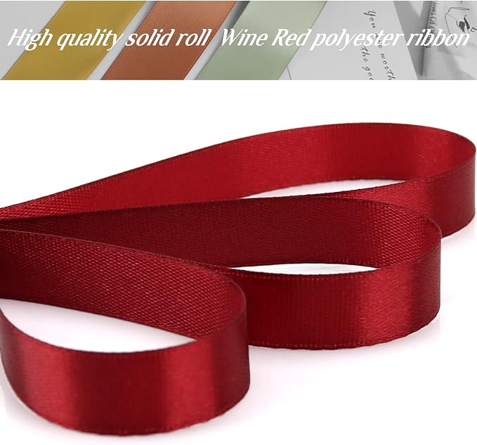 Nsilu 1/2 inch, Wine Red Ribbon - Image 4