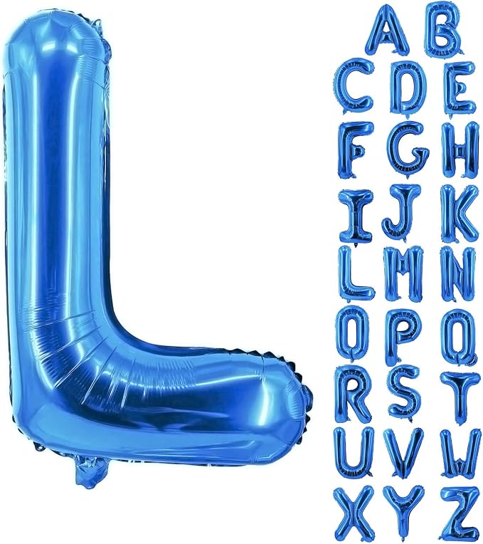 Letter Balloons 40 Inch Blue Giant Alphabet Balloons Letter L | Foil Mylar Big by YUNSHANGMO