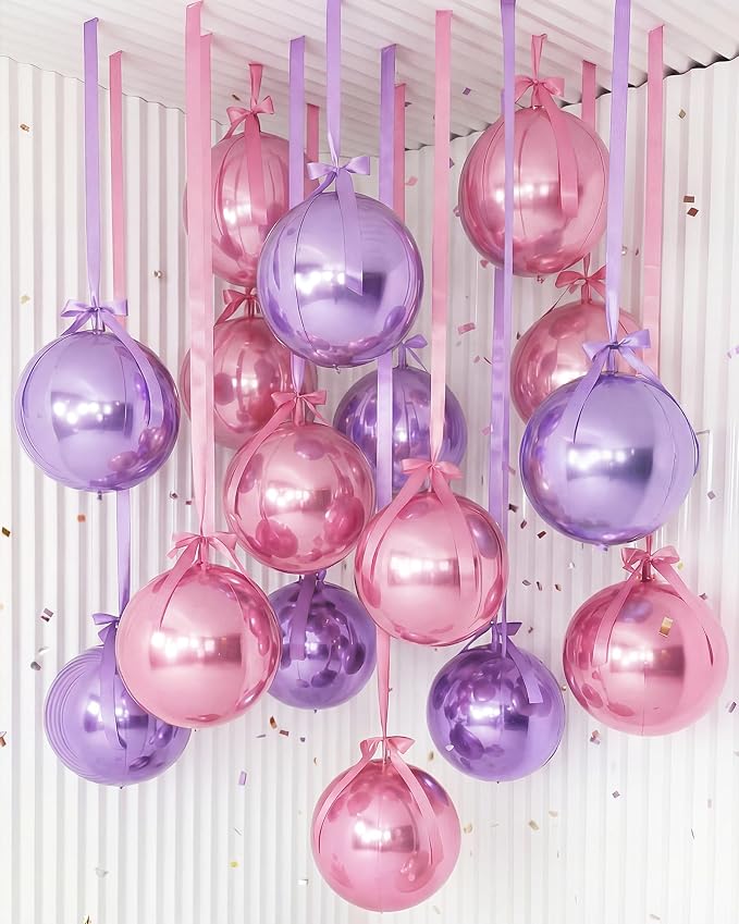 Jenaai 30 Set Round Foil Balloons Bulk 22 Inch 4d Metallic Giant Balloons Set by Jenaai