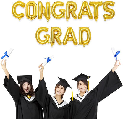 2 Set 24Pcs Gold Congrats Grad Letter Balloons 16in Balloon Foil Letter - Image 6