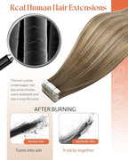 Sunny Hair Tape in Hair Extensions Human Hair, Human Hair Tape in Extensions Light Brown Balayage Blonde Hair Extensions Real Human Hair Tape in 24Inch 50g