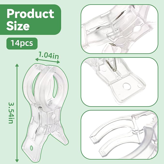 14 Pack Clear Balloon Arch Clips, 3.5" Plastic Transparent Clamps Heavy Duty - Image 2