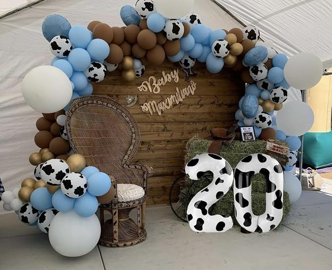 Cow Print Number 8 Balloon 40 inch, Cow Birthday Party Balloons Decorations | - Image 6