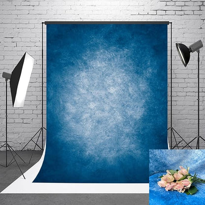 5x7ft Dark Blue Gradient Portrait Photo Backdrops Bright Center Abstract - Image 2