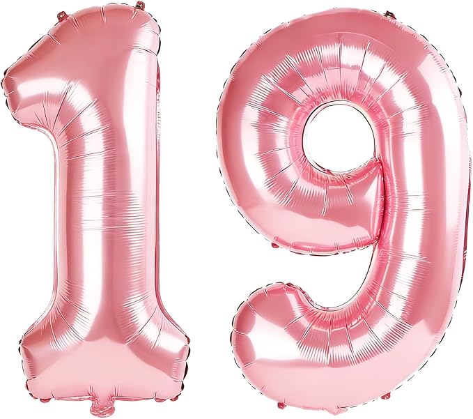 40 Inch Number 19 Balloons for 19th Birthday Party Decorations, 0-100 Jewelry by FOBELEC
