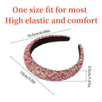 Glitter Headband for Women Fashion Sparkle Colorful Christmas Wide Headbands Comfortable High Elastic Headband Hairband Hair Hoop Hair Accessories for Womens