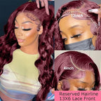Burgundy Wig Human Hair 13x4 99j Burgundy Lace Front Wigs Human Hair Pre Plucked HD Transparent Lace Frontal Wigs Red Colored Wig 22 Inch