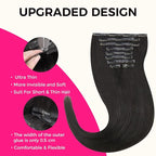 Lashey 150g 9pcs Hair Extensions Real Human Hair 22 Inch Natural Black Light Yaki Straight Seamless Clip in Human Hair Extensions with Soft Invisi Edge