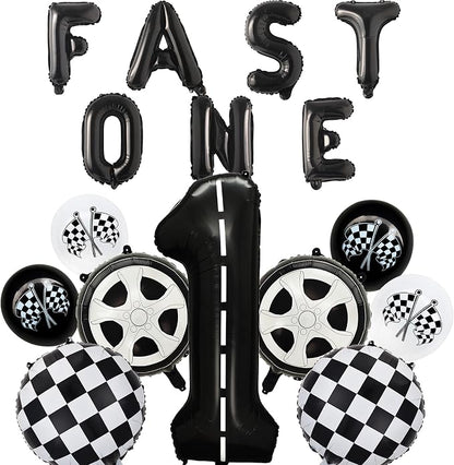 Race Car 1st Birthday Party Balloons, Fast One Letter Banner Balloon 40 Inch by HCYIRPTBL