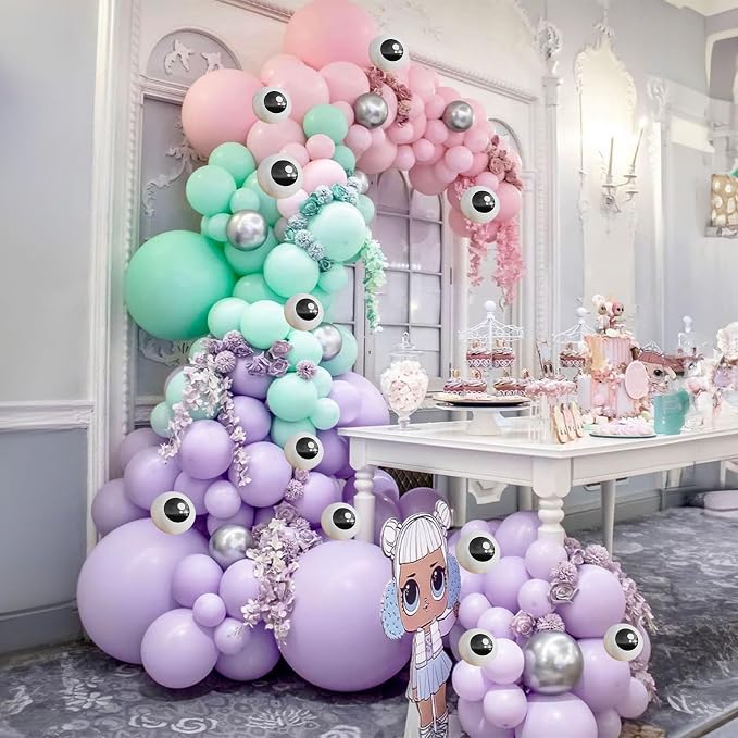 Monster Balloons Arch Kit, Pastel Green Pink Purple Balloon Garland Light Mint - Image 6