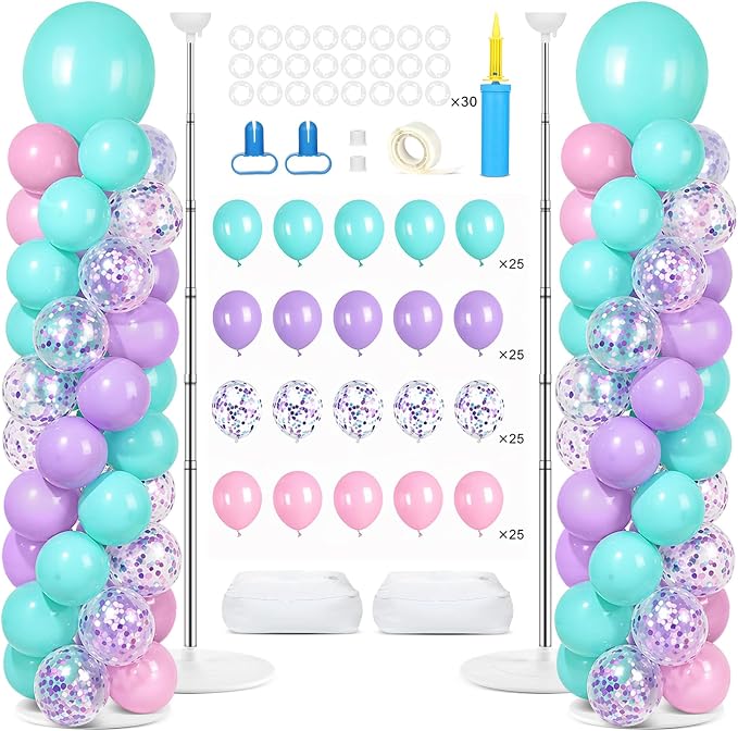 2 Sets Adjustable Balloon Column Stand Kit by Naozinebi