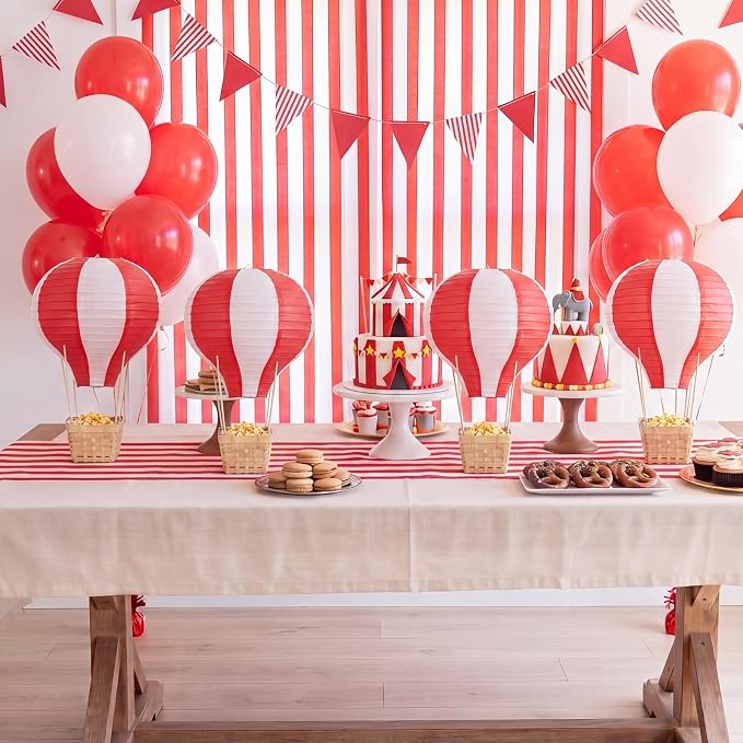Meooeck 8 Sets Hot Air Balloon Tables Centerpieces, 11.8'' Paper Lantern Party - Image 6
