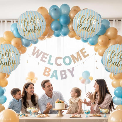 18" Hello Baby Foil Balloons for Welcome Baby Party Decorations, baby Blue - Image 5