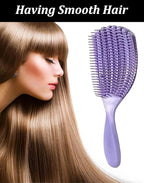 Hair Brush for Afro American/African Hair Textured Professional Curved Vented Brush Wet Dry Curly Hairbrush Detangling Massage Hairdressing Comb (Purple, Small)
