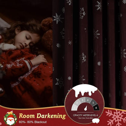 Beauoop Christmas Red Velvet Curtain - Image 3