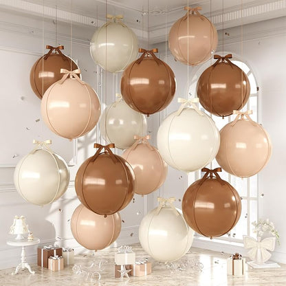 Cream Beige Khaki Round Foil Balloons by Dagelar