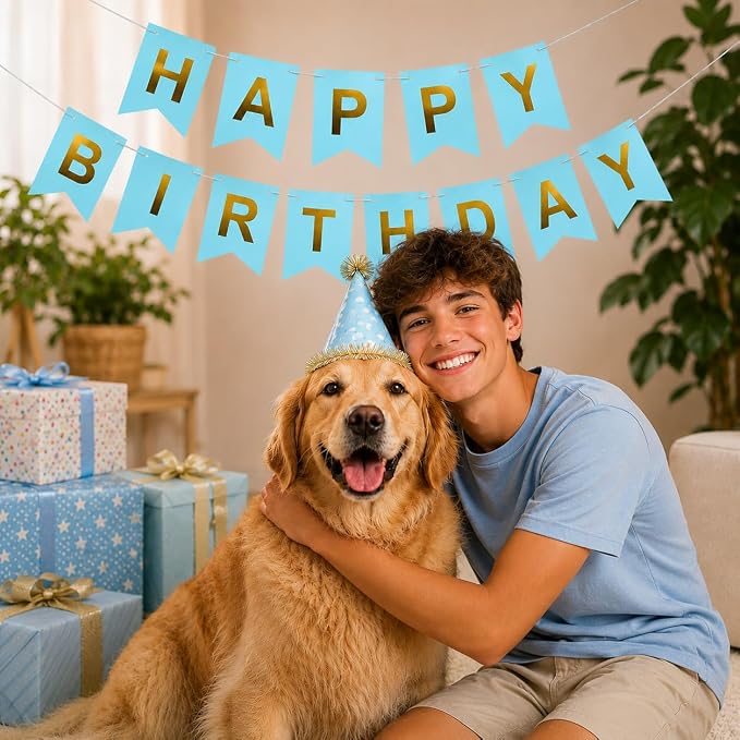 Blue Happy Birthday Banner Sign - Image 6