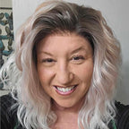 IMSTYLE White Pink Brown Ombre Blonde Lace Front Wigs Short Bob Wavy Wigs Synthetic Hair Wig Free Part with Natural Hairline Shoulder Length for Women (White Brown Ombre Blonde)